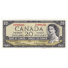 BC-41b 1954 Canada $20 Beattie-Rasminsky, Y/E, Almost Uncirculated (AU50)