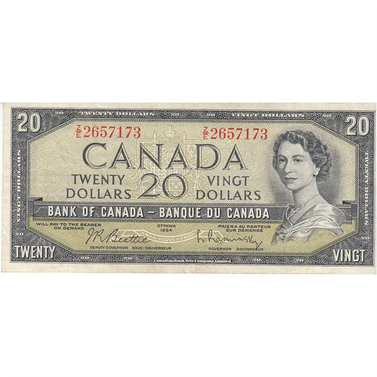 BC-41b 1954 Canada $20 Beattie-Rasminsky, Z/E, VF