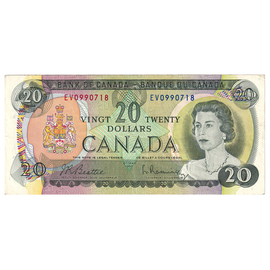 BC-50a 1969 Canada $20 Beattie-Rasminsky, EV, EF-AU