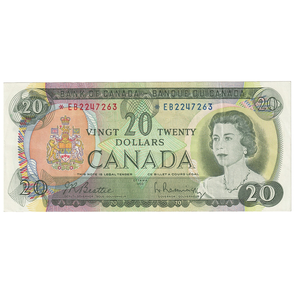 BC-50aA 1969 Canada $20 Beattie-Rasminsky, *EB, VF-EF (VF30)