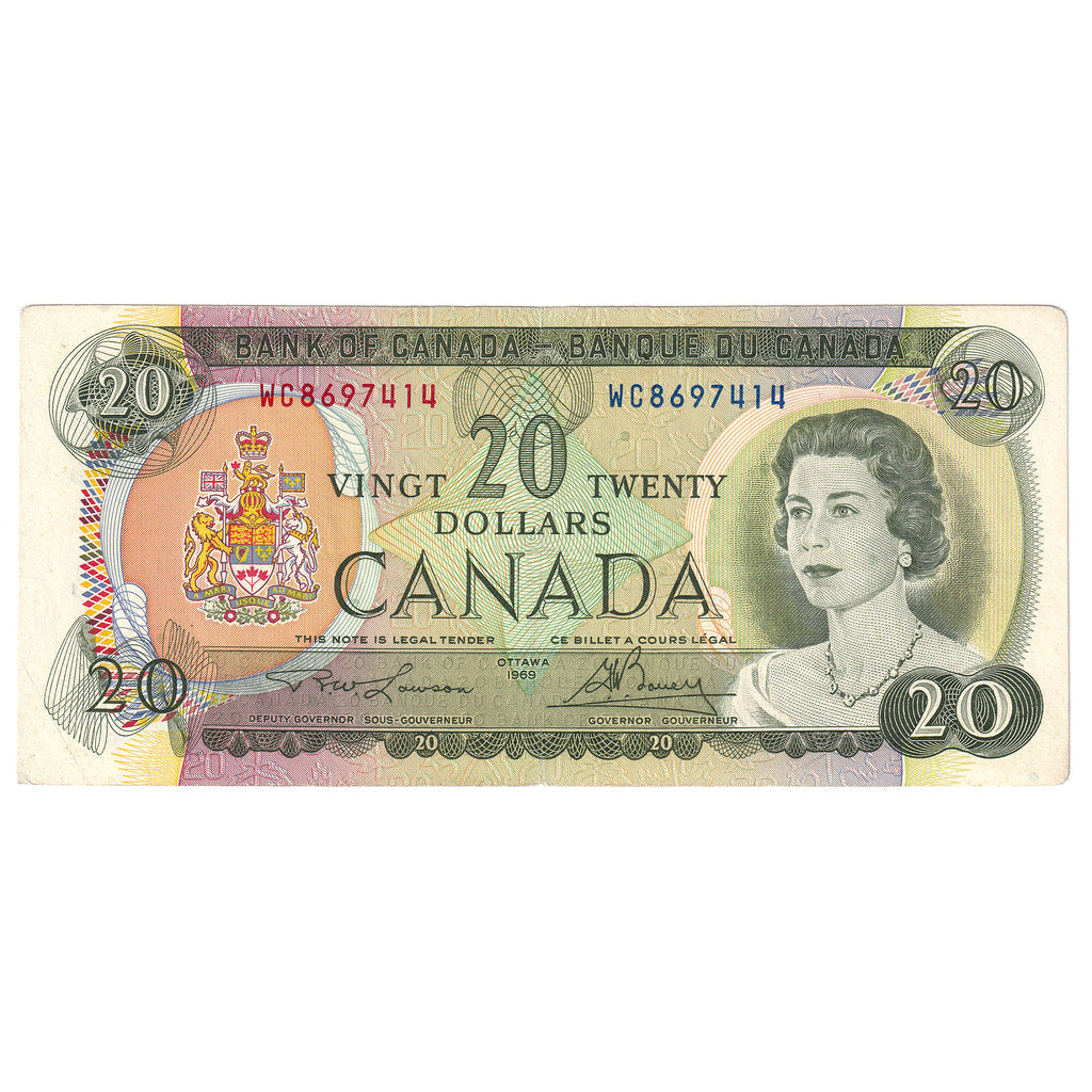 BC-50b 1969 Canada $20 Lawson-Bouey, WC, Circ