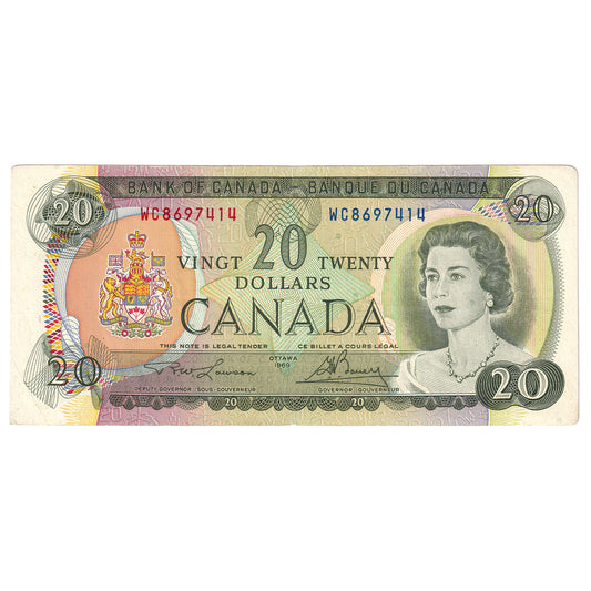 BC-50b 1969 Canada $20 Lawson-Bouey, WC, Circ