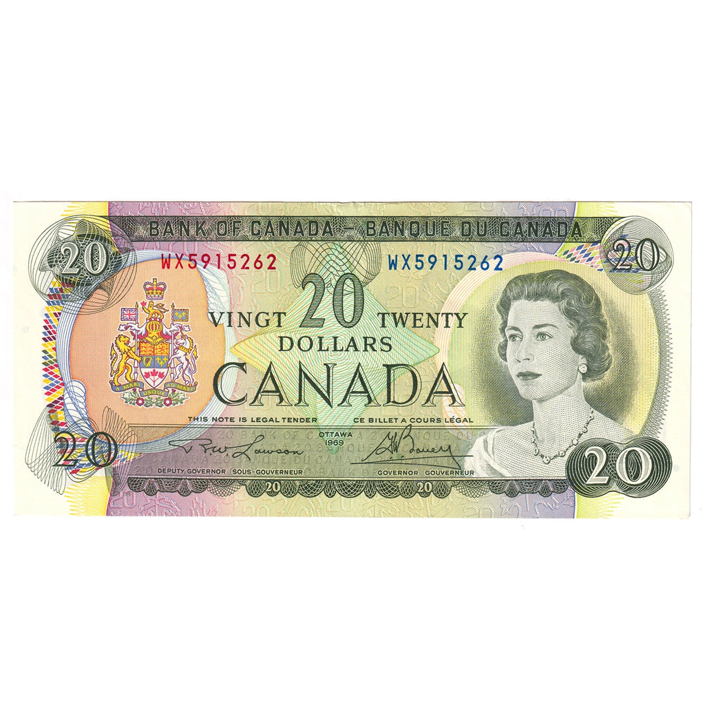 BC-50b 1969 Canada $20 Lawson-Bouey, WX, Almost Uncirculated (AU50)