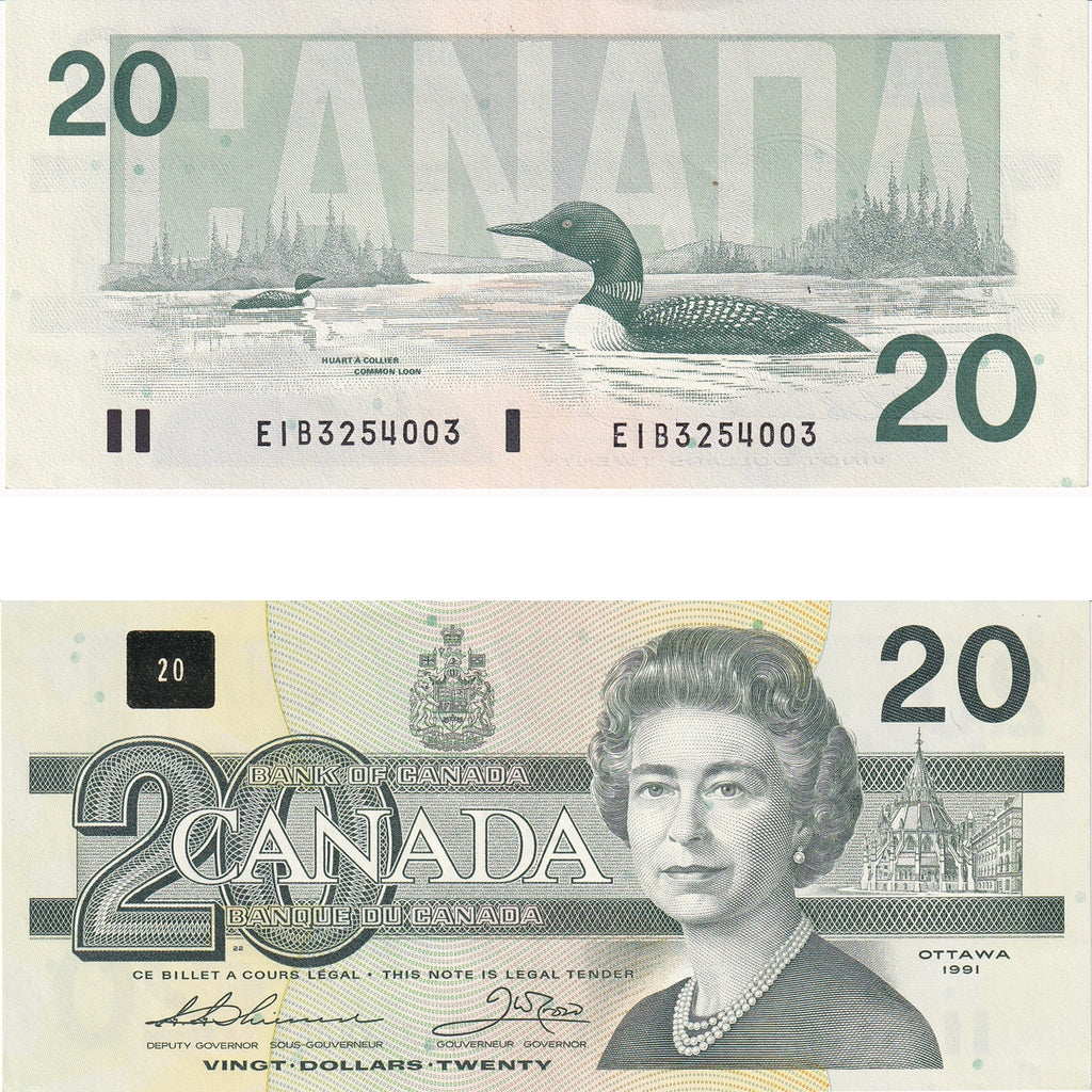 BC-58a 1991 Canada $20 Thiessen-Crow, EIB, Uncirculated (MS60)