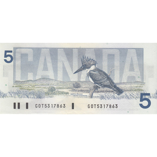 BC-56c 1986 Canada $5 Bonin-Thiessen, GOT. AU-UNC