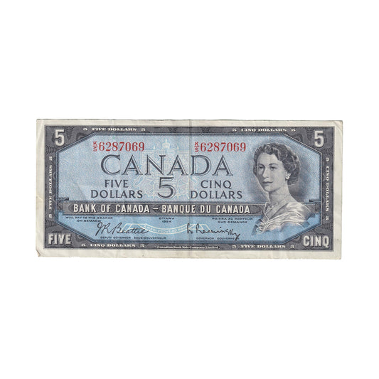 BC-39b 1954 Canada $5 Beattie-Rasminsky, K/S, VF-EF
