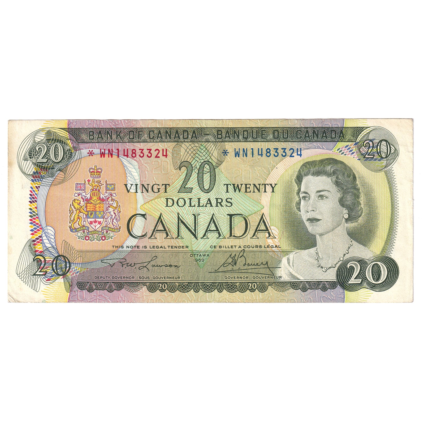 BC-50bA 1969 Canada $20 Lawson-Bouey, *WN, Extra Fine (EF40)