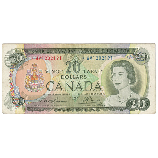 BC-50bA 1969 Canada $20 Lawson-Bouey, *WV, F-VF