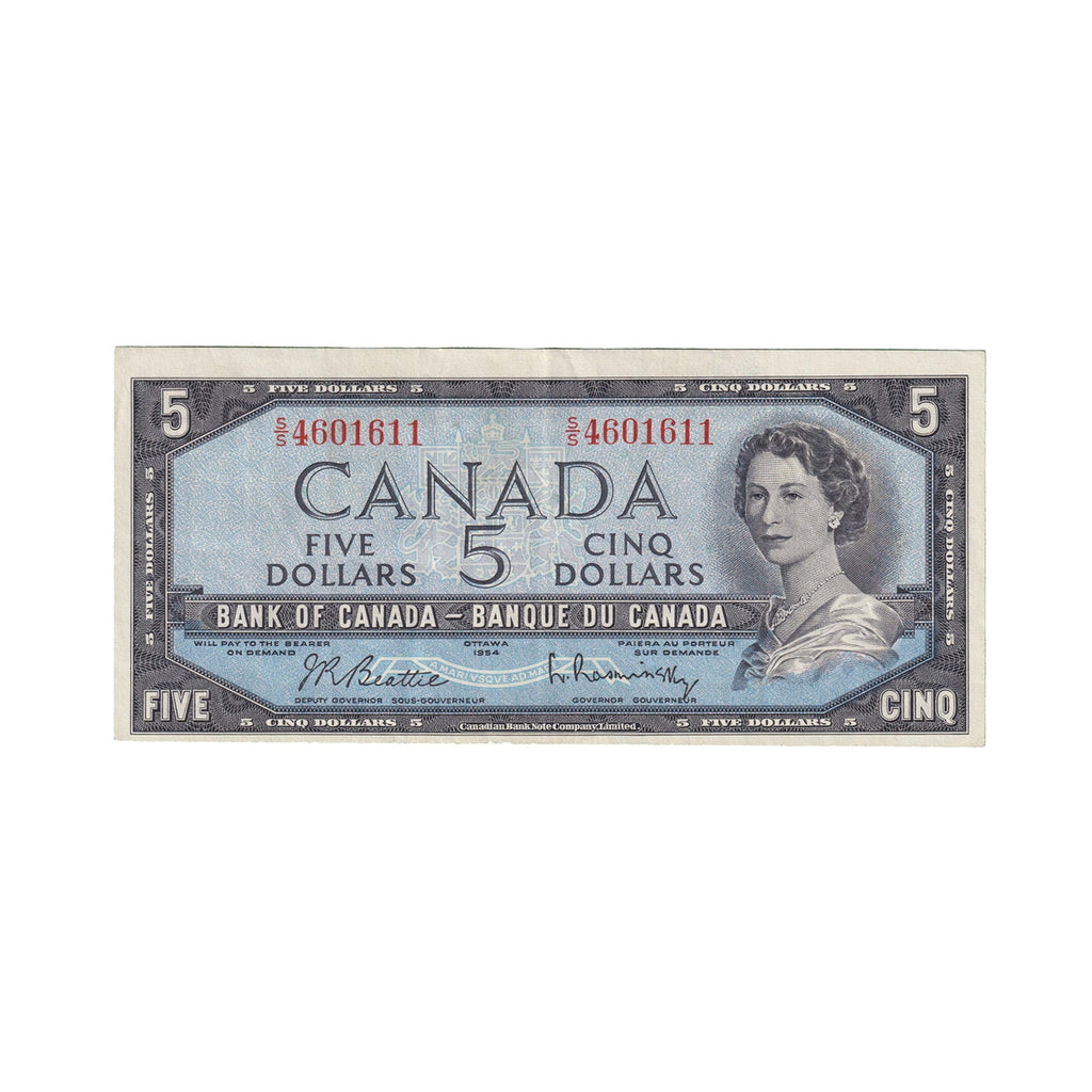 BC-39b 1954 Canada $5 Beattie-Rasminsky, S/S, VF-EF (VF30)