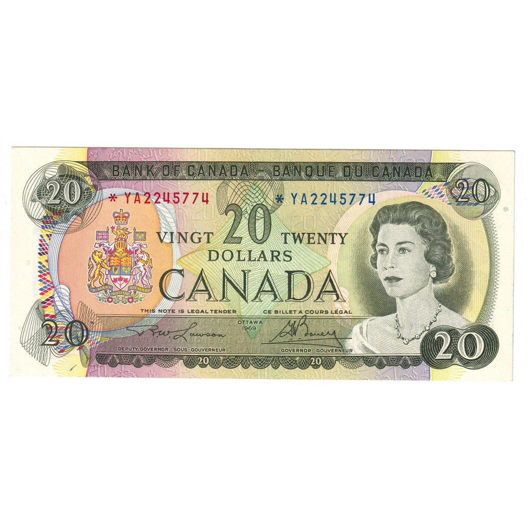 BC-50bA 1969 Canada $20 Lawson-Bouey, *YA, VF-EF