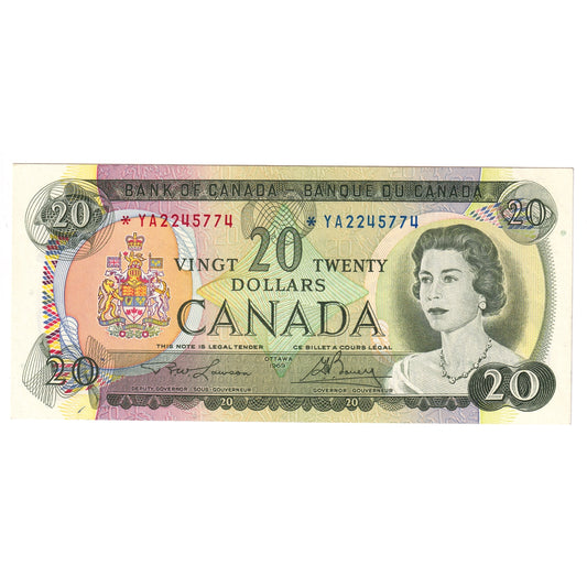 BC-50bA 1969 Canada $20 Lawson-Bouey, *YA, VF-EF