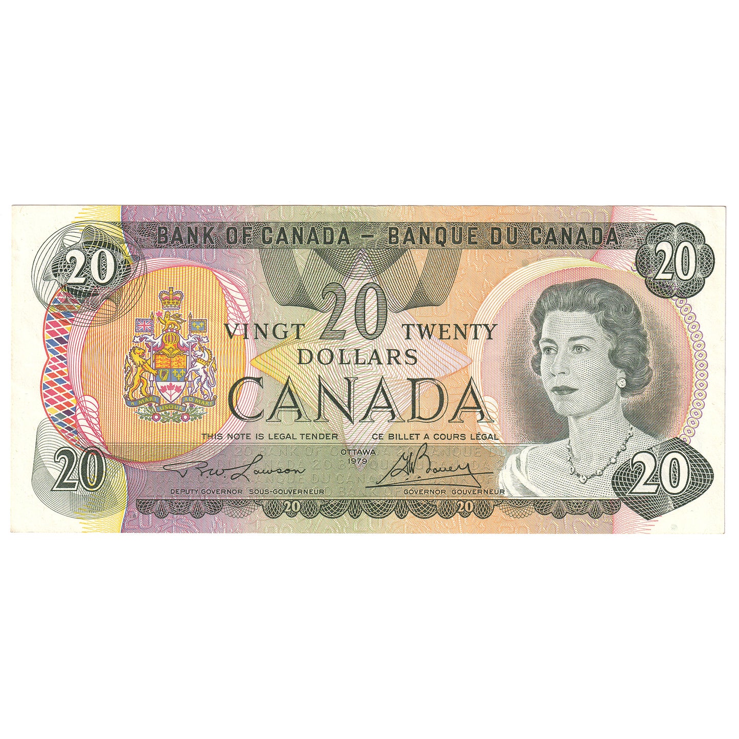 BC-54aA 1979 Canada $20 Lawson-Bouey, 510, Almost Uncirculated (AU50)