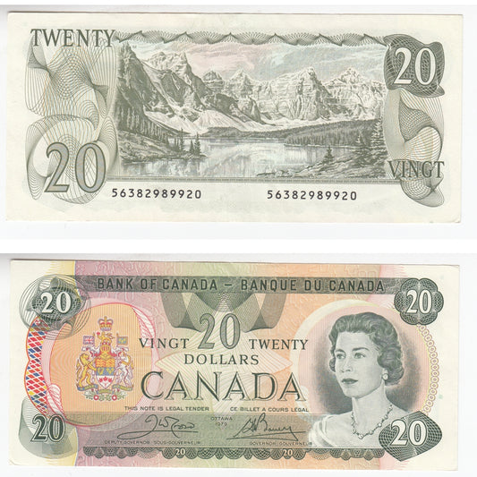 BC-54b-i 1979 Canada $20 Crow-Bouey, Lithographed, Circ