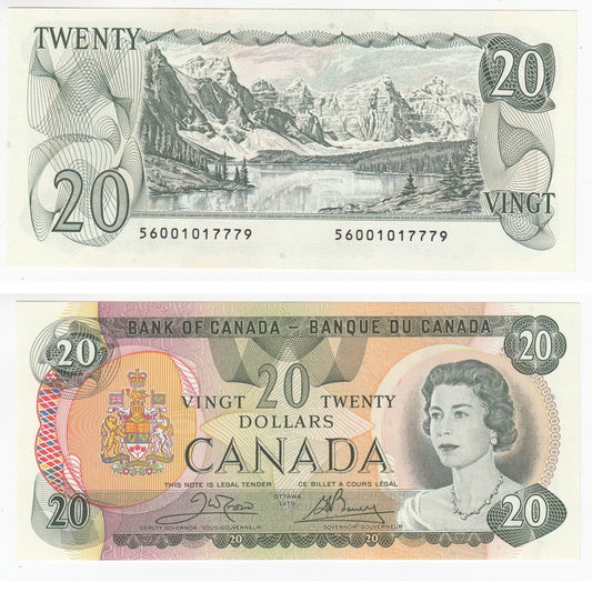 BC-54b-i 1979 Canada $20 Crow-Bouey, Steel Engraved, CUNC