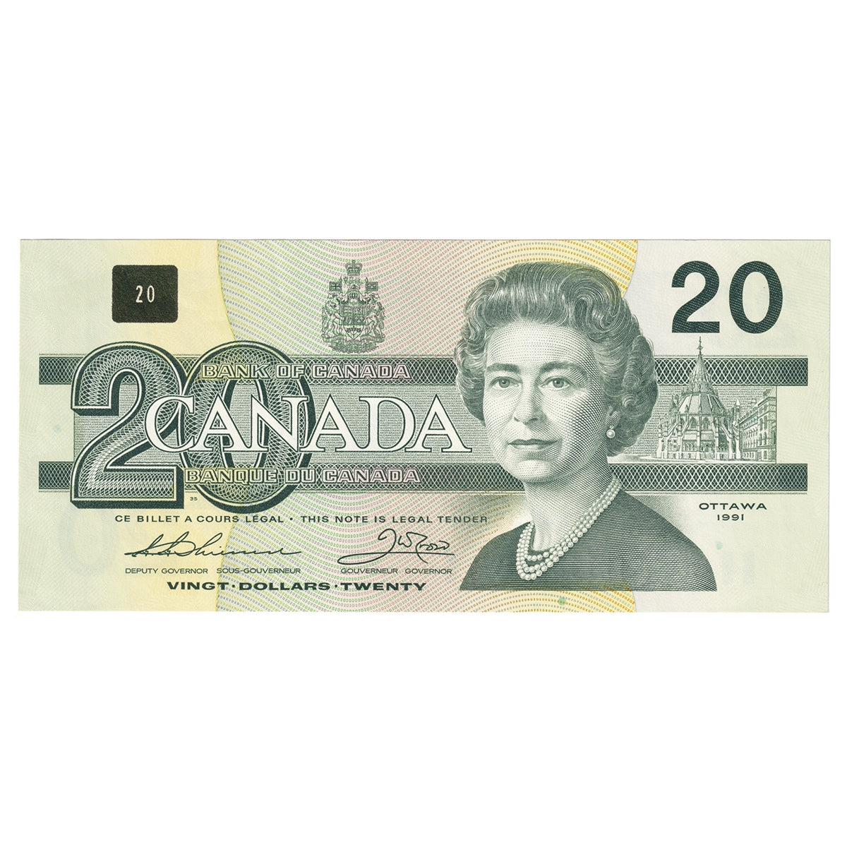 BC-58a 1991 Canada $20 Thiessen-Crow, EIF, AU-UNC (AU55)
