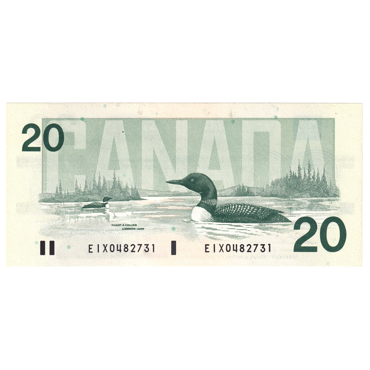BC-58aA 1991 Canada $20 Thiessen-Crow, EIX Without Serifs, Choice Uncirculated (CUNC63)