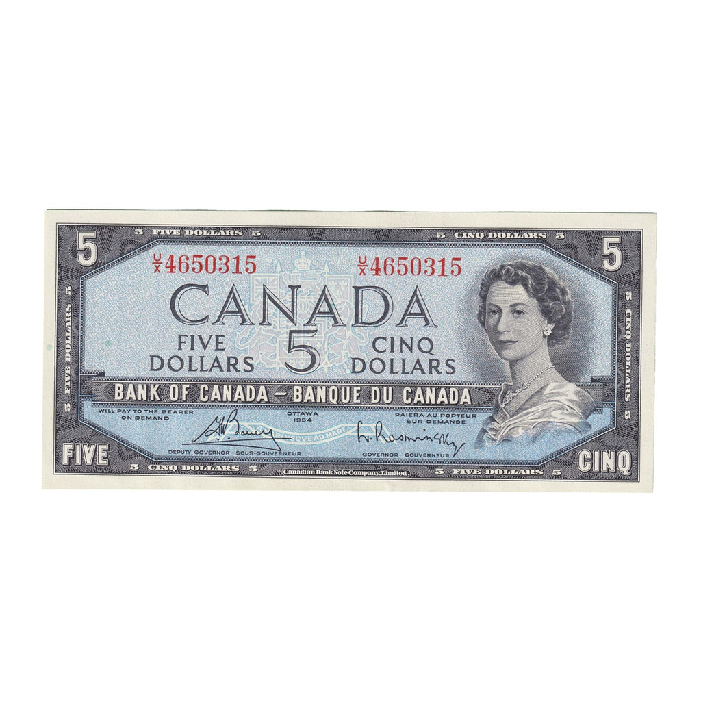 BC-39c 1954 Canada $5 Bouey-Rasminsky, U/X, Choice Uncirculated (CUNC63)