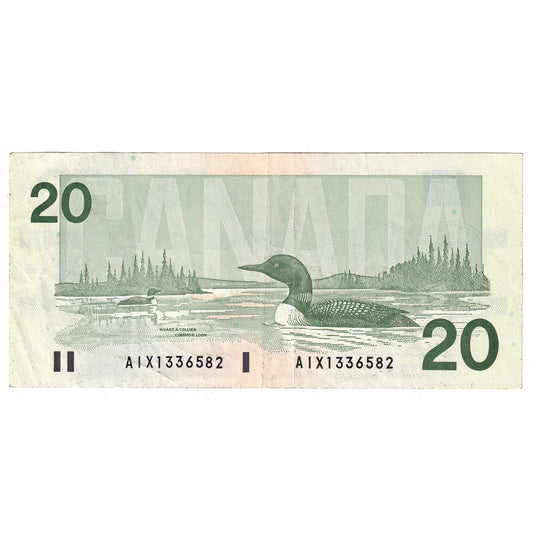 BC-58aA-ii 1991 Canada $20 Thiessen-Crow, AIX without Serifs, Circ