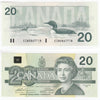 BC-58a-i 1991 Canada $20 Thiessen-Crow, EIN, Almost Uncirculated (AU50)