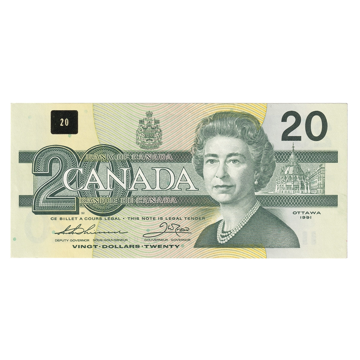 BC-58a-ii 1991 Canada $20 Thiessen-Crow, AIA, CIRC