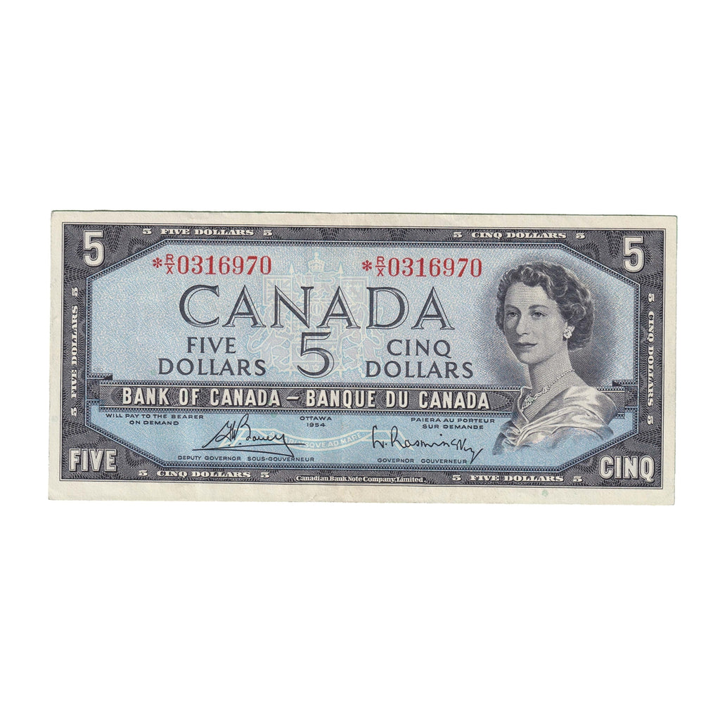 BC-39cA 1954 Canada $5 Bouey-Rasminsky, *R/X Below 0.36M, EF-AU (EF45)