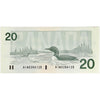 BC-58a-ii 1991 Canada $20 Thiessen-Crow, AIW w/o Serifs, EF-AU