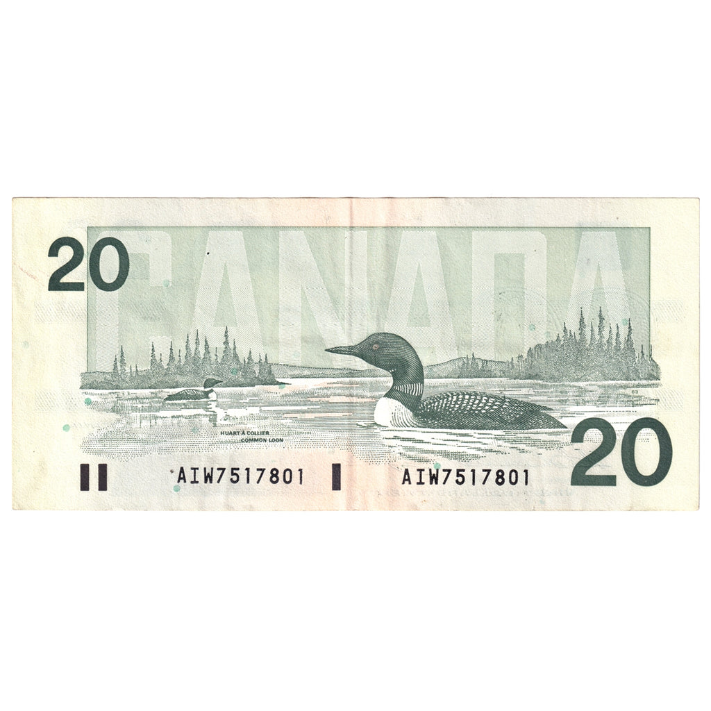 BC-58a-iii 1991 Canada $20 Thiessen-Crow, AIW With Serifs, VF-EF (VF30)