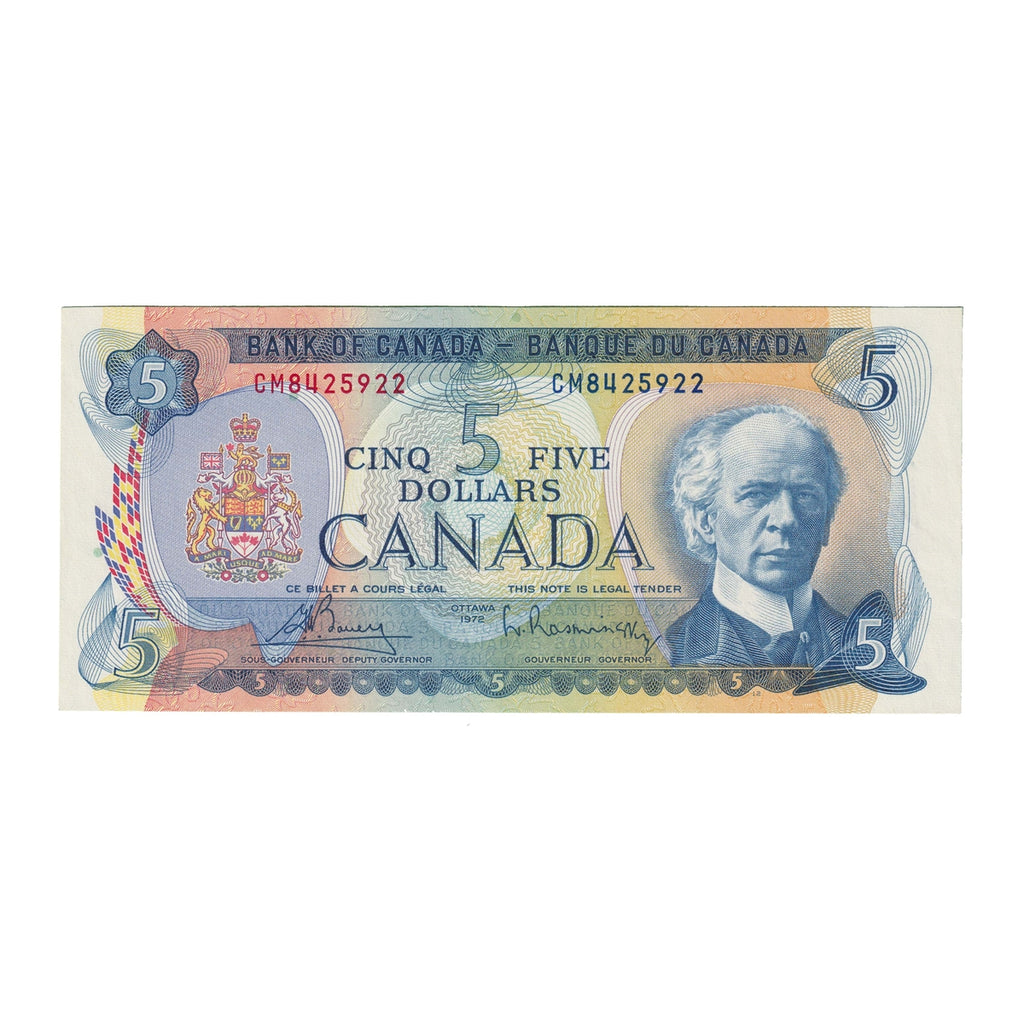 BC-48a 1972 Canada $5 Bouey-Rasminsky, CM, Extra Fine (EF40)