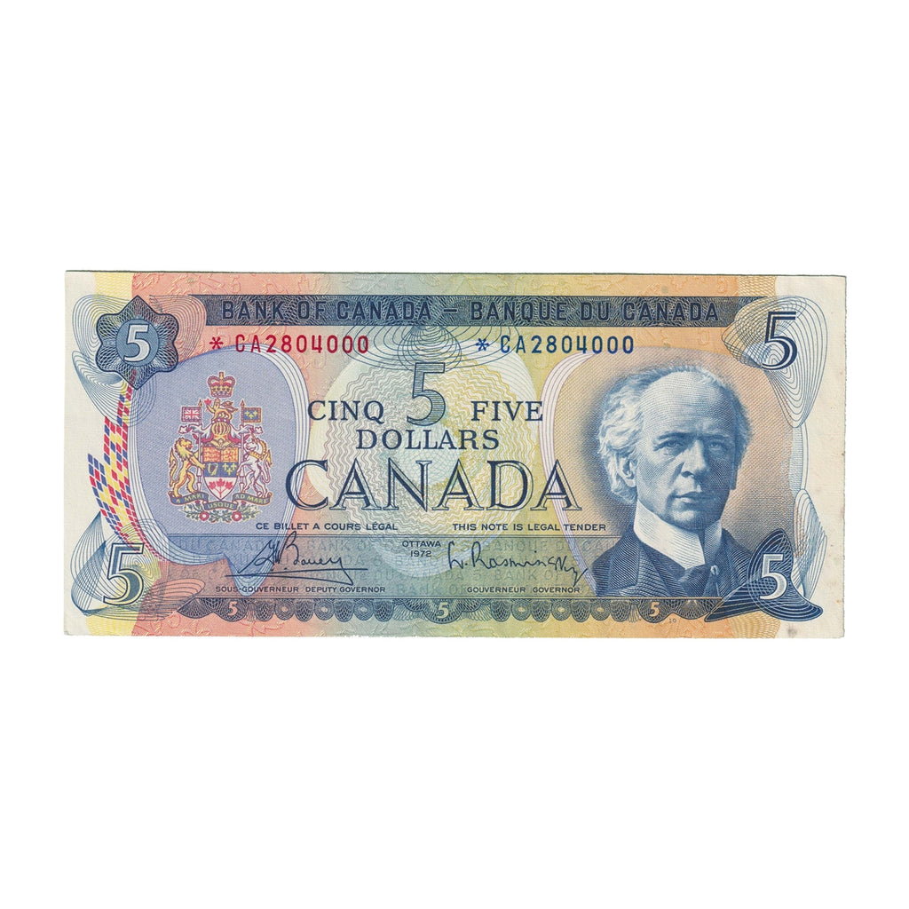 BC-48aA 1972 Canada $5 Bouey-Rasminsky, *CA Below 3.28M, Almost Uncirculated (AU50)