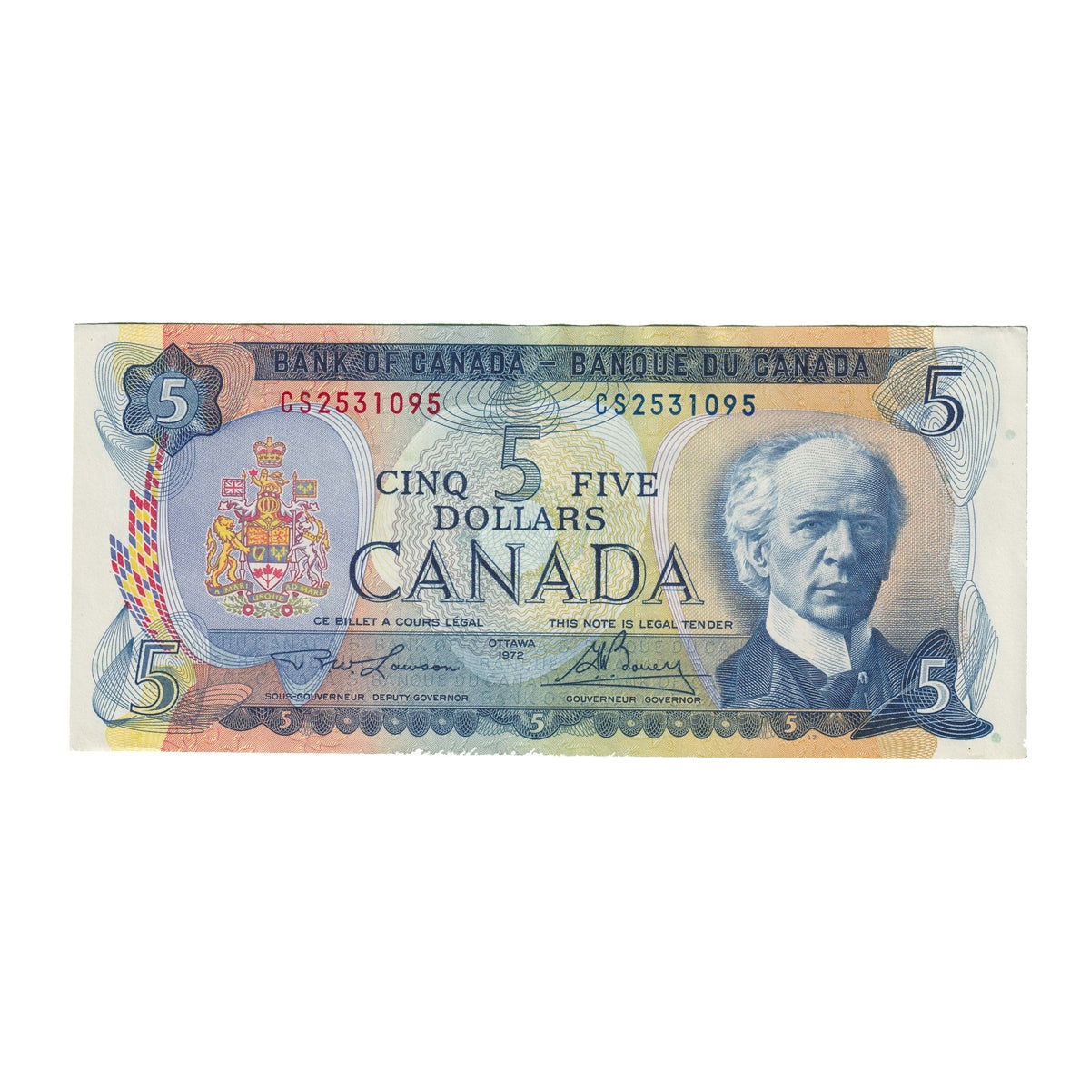 BC-48b 1972 Canada $5 Lawson-Bouey, CS, Almost Uncirculated (AU50)