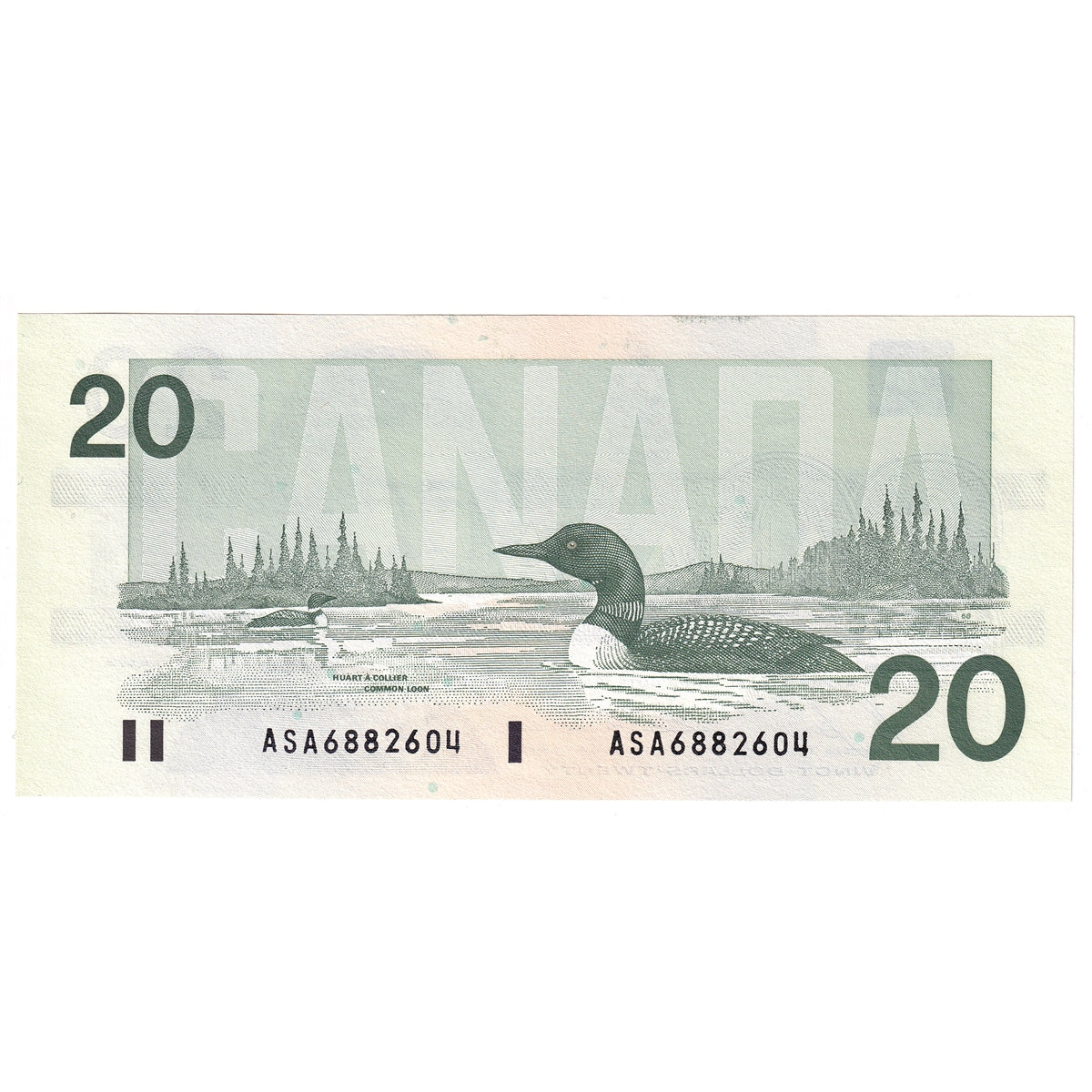 BC-58b-i 1991 Canada $20 Bonin-Thiessen, ASA, Uncirculated (MS60)