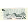 BC-58b-i 1991 Canada $20 Bonin-Thiessen, ASD, AU-UNC (AU55)
