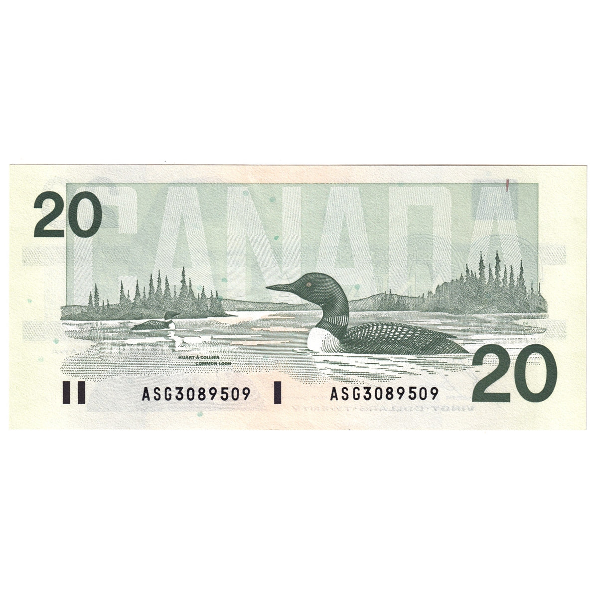 BC-58b-i 1991 Canada $20 Bonin-Thiessen, ASG, AU-UNC (AU55)