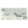 BC-58b-ii 1991 Canada $20 Bonin-Thiessen, EVB no BPN, CUNC