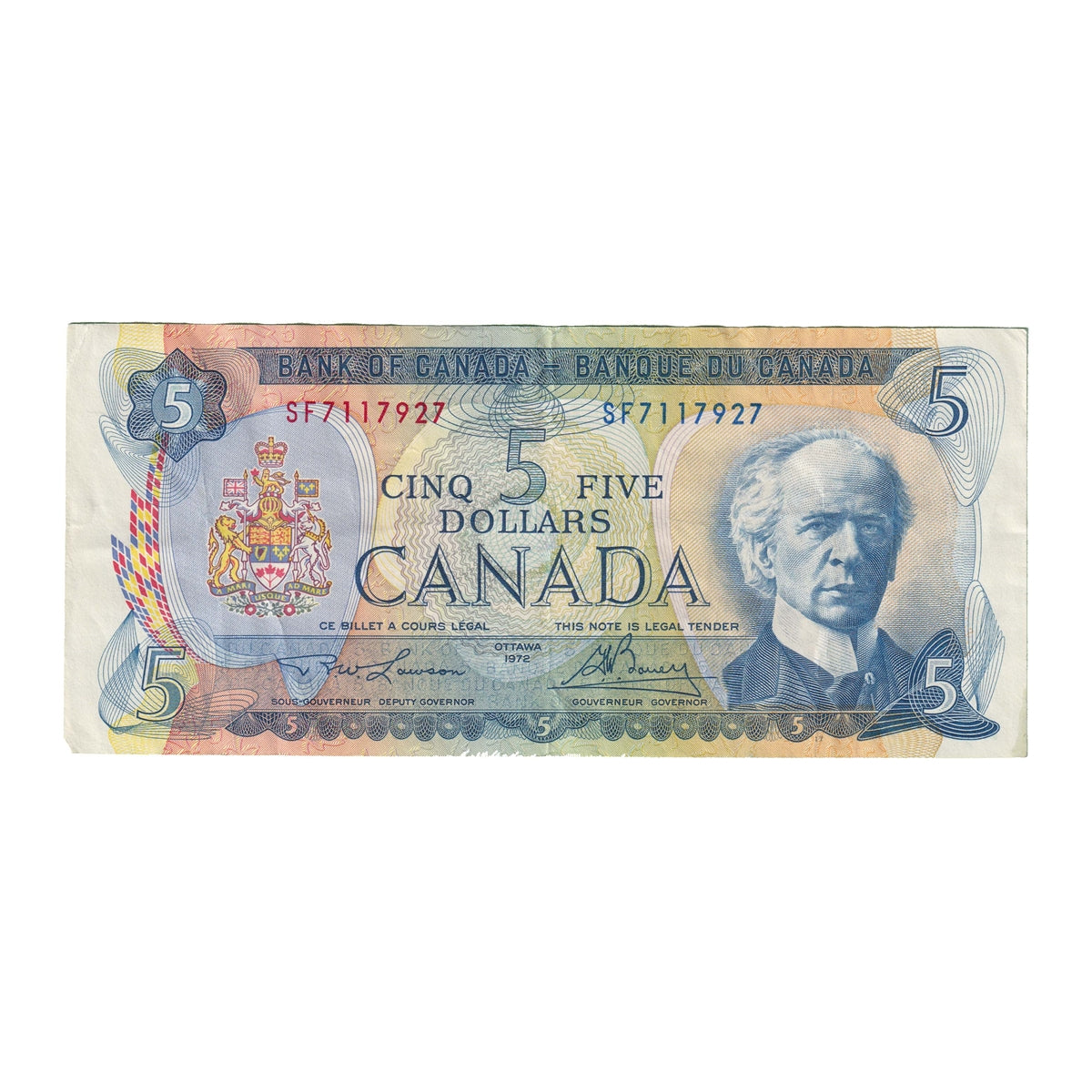 BC-48b 1972 Canada $5 Lawson-Bouey, SF, Very Fine (VF20)