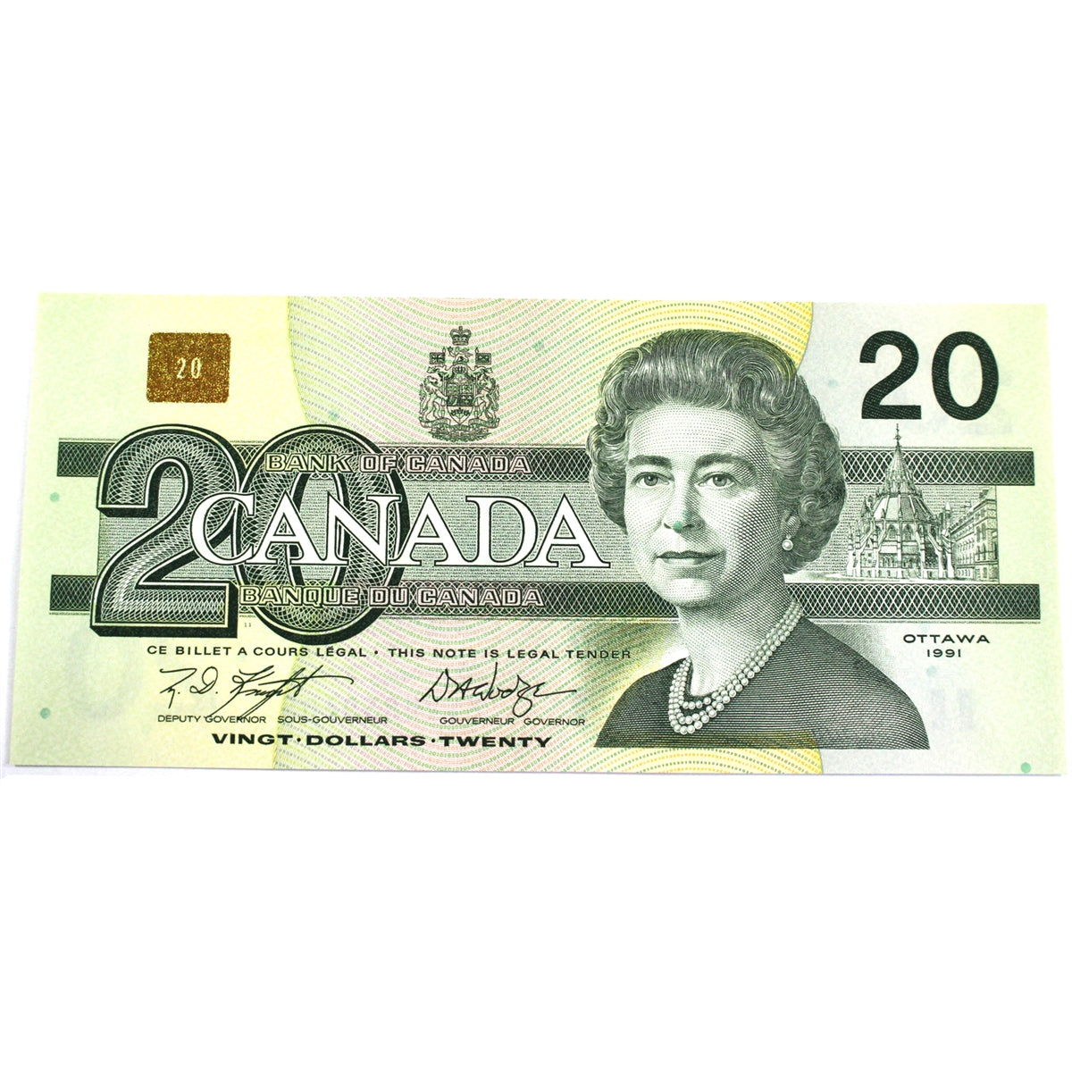 BC-58d 1991 Canada $20 Knight-Dodge, EVV, CUNC