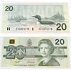 BC-58d 1991 Canada $20 Knight-Dodge, EVZ, AU