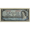 BC-39b 1954 Canada $5 Beattie-Rasminsky, U/S, Fine (F12)