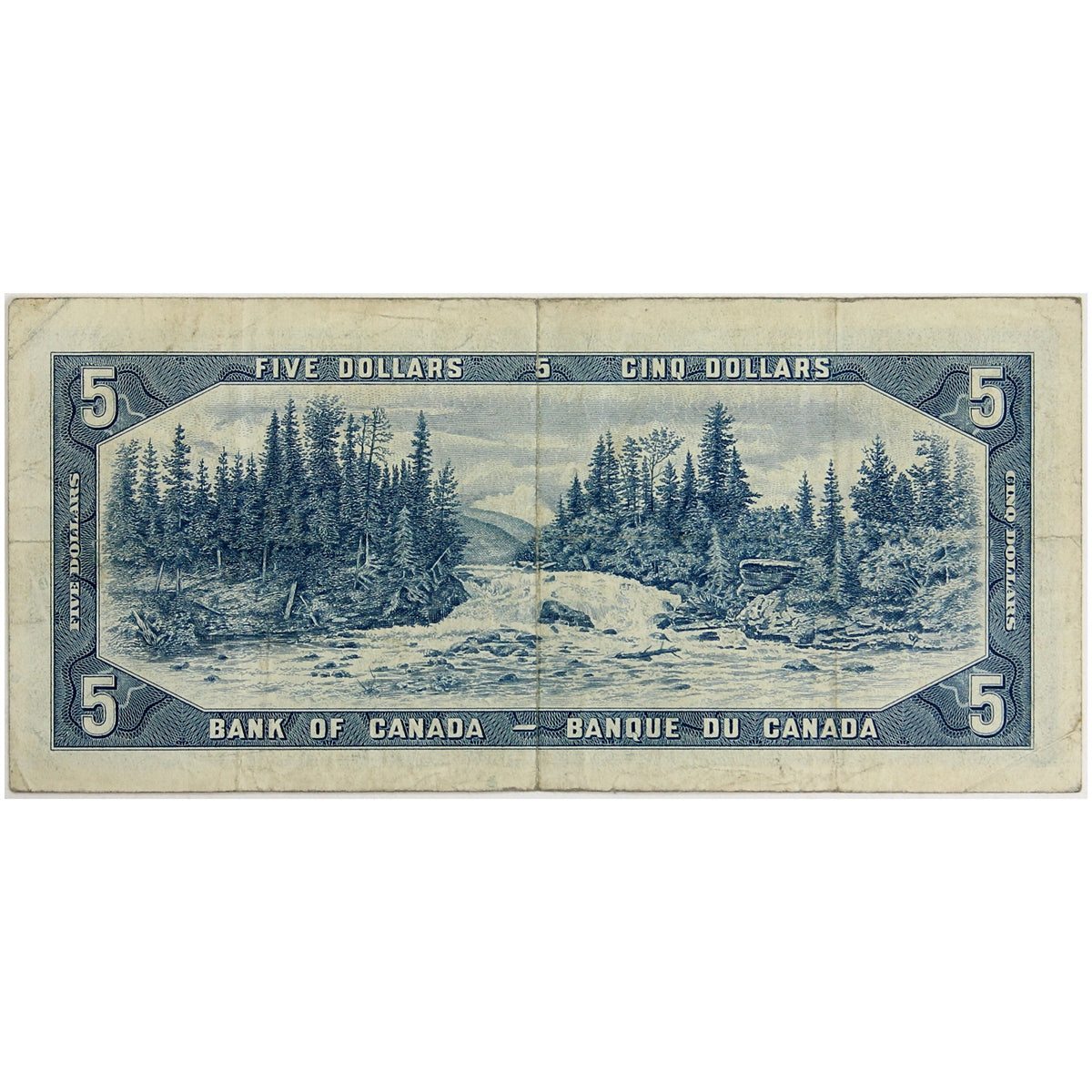 BC-39b 1954 Canada $5 Beattie-Rasminsky, U/S, Fine (F12)