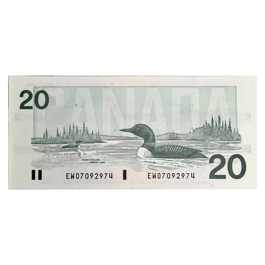 BC-58d 1991 Canada $20 Knight-Dodge, EWO, CUNC