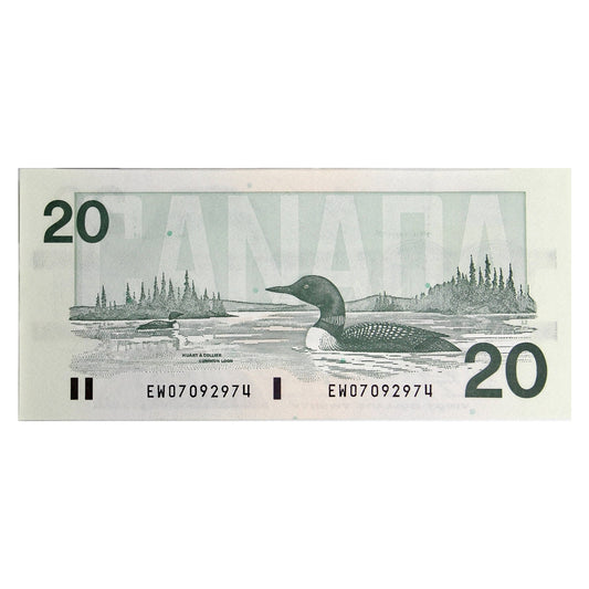 BC-58d 1991 Canada $20 Knight-Dodge, EWO, CUNC
