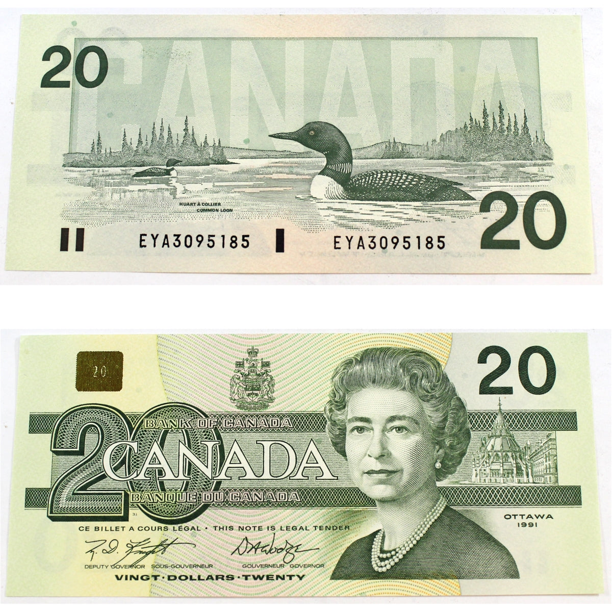 BC-58d 1991 Canada $20 Knight-Dodge, EYA, Uncirculated (MS60)