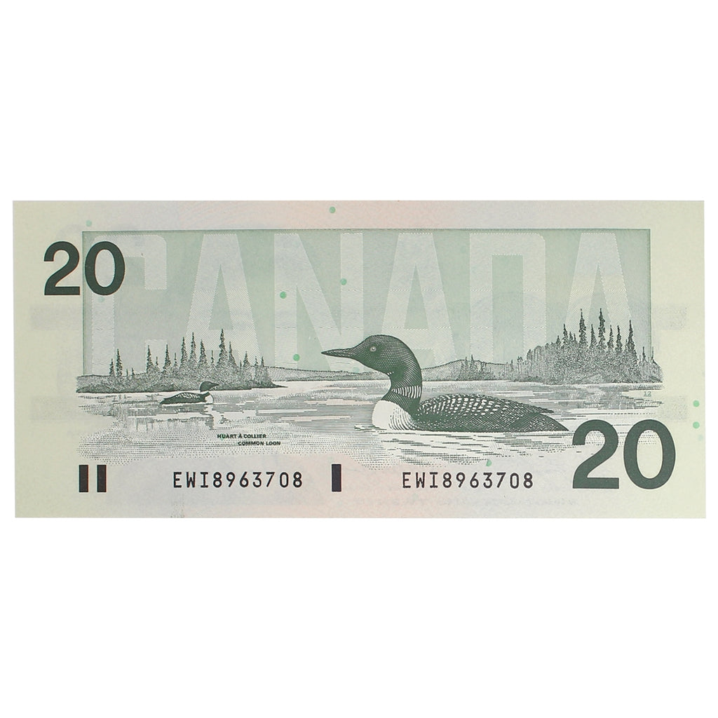BC-58dA 1991 Canada $20 Knight-Dodge, EWI (8.730-9.663), Choice Uncirculated (CUNC63)