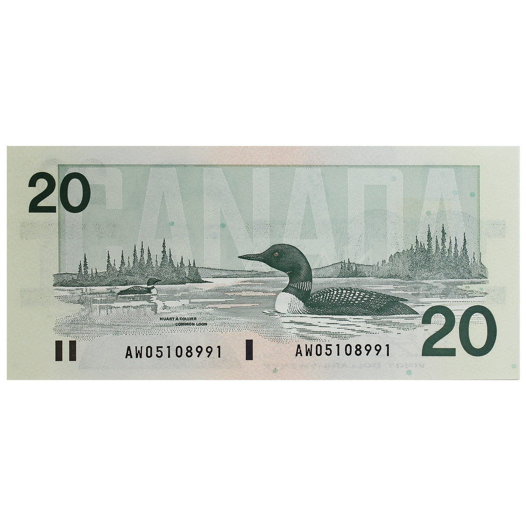 BC-58d-i 1991 Canada $20 Knight-Dodge, AWO, Choice Uncirculated (CUNC63)