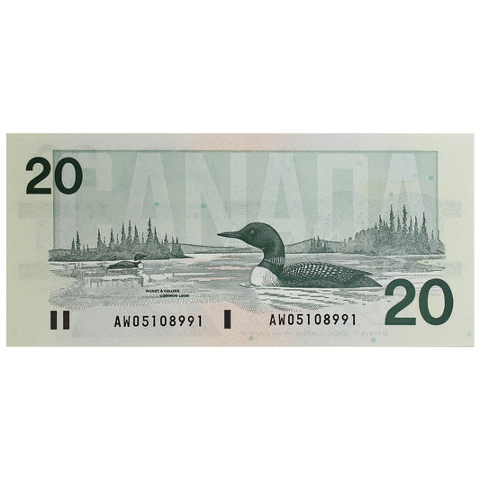 BC-58d-i 1991 Canada $20 Knight-Dodge, AWO, Choice Uncirculated (CUNC63)