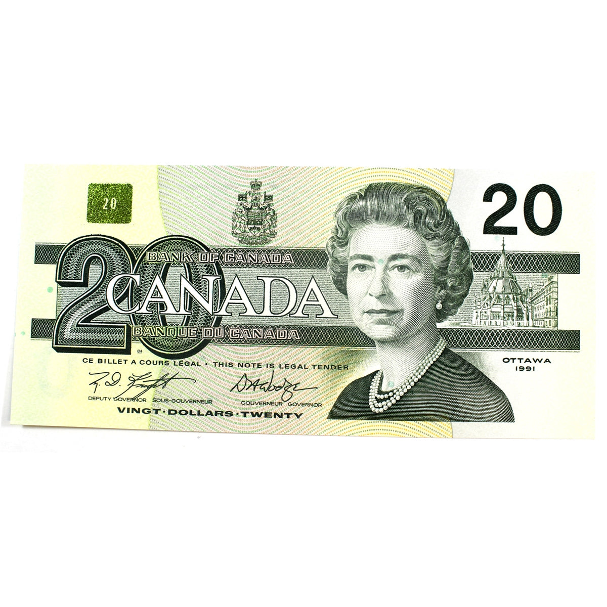 BC-58d-i 1991 Canada $20 Knight-Dodge, AWS, Uncirculated (MS60)