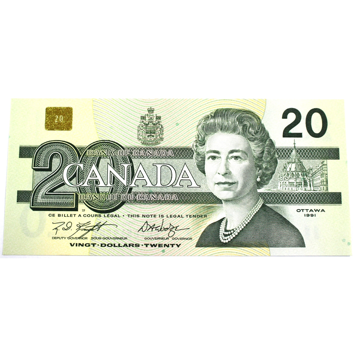BC-58d-i 1991 Canada $20 Knight-Dodge, AWT, Choice Uncirculated (CUNC63)