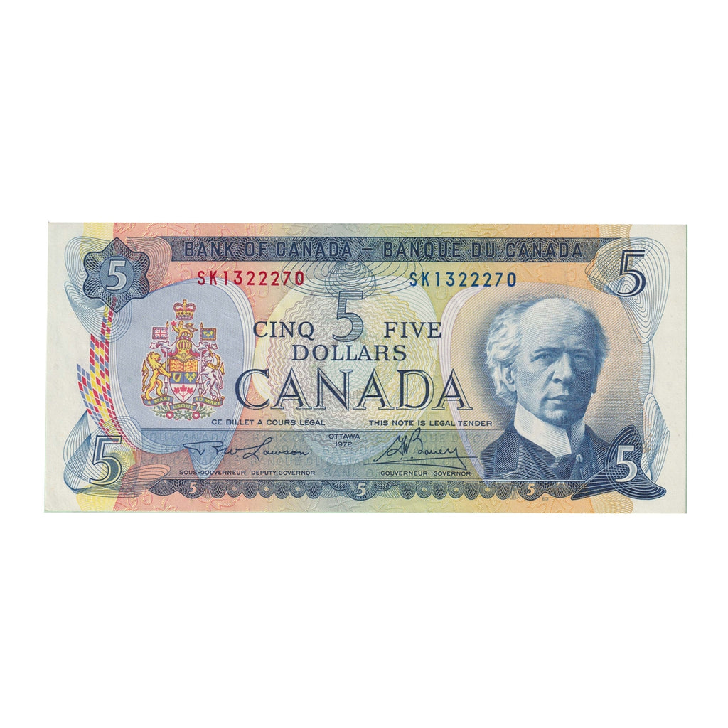 BC-48b 1972 Canada $5 Lawson-Bouey, SK, Almost Uncirculated (AU50)