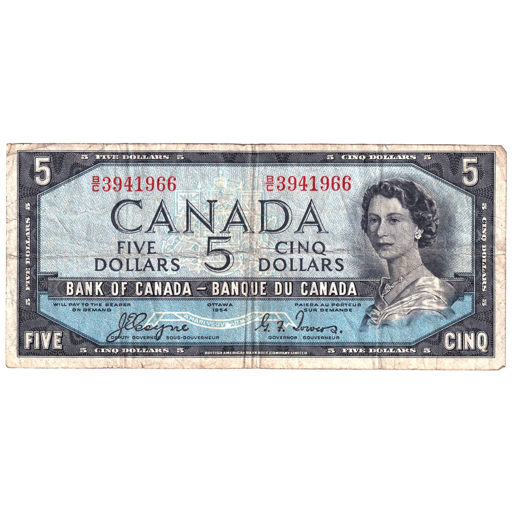 BC-31a 1954 Canada $5 Coyne-Towers, Devil's Face, B/C, CIRC