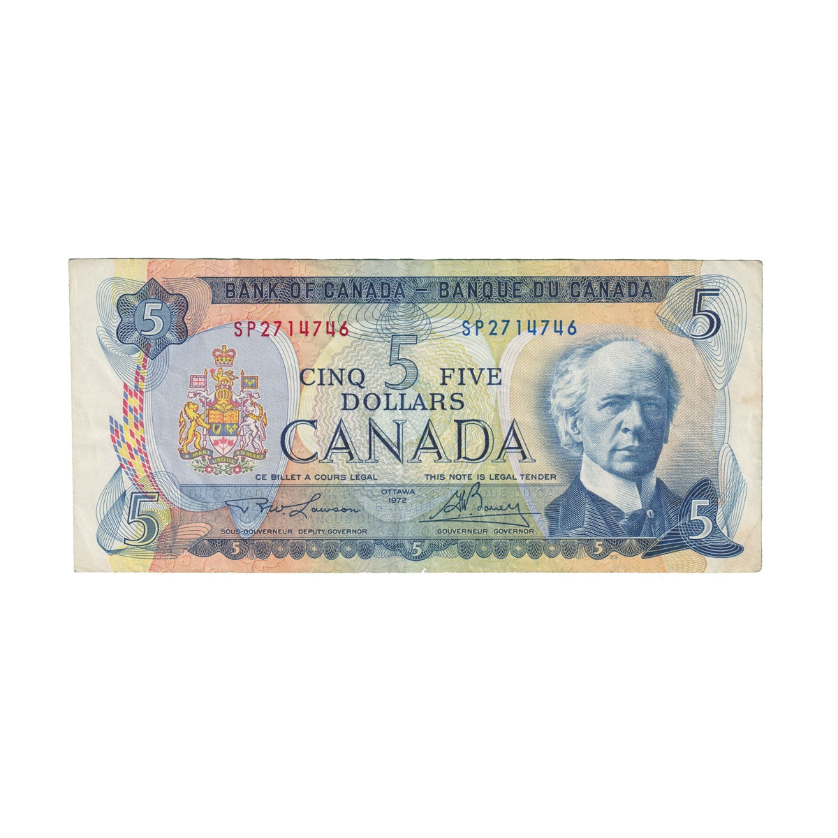BC-48b 1972 Canada $5 Lawson-Bouey, SP, Very Fine (VF20)